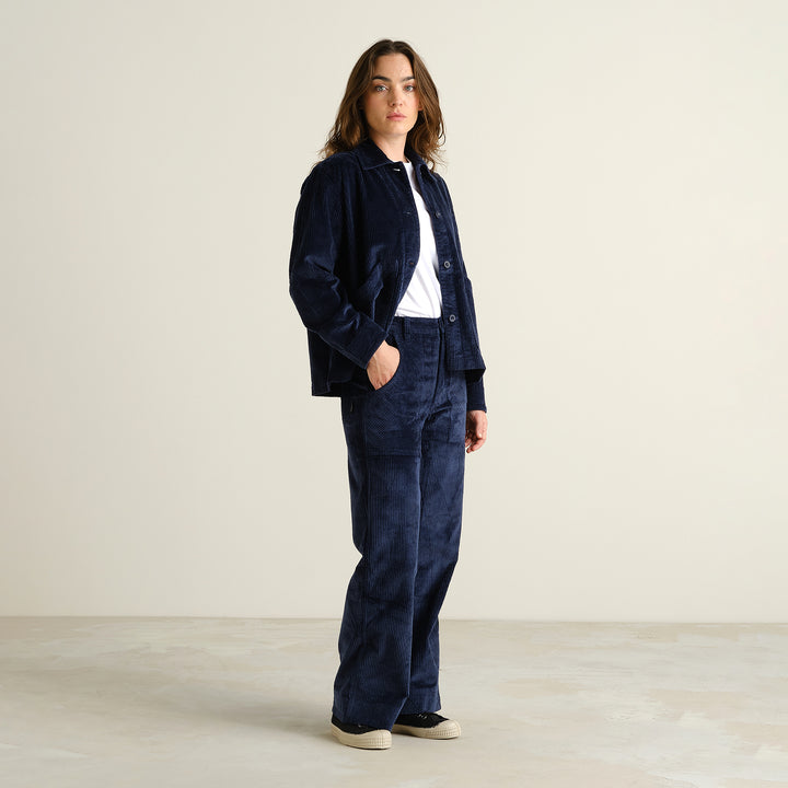Workwear Pants Vara Corduroy Navy von Dedicated, Seitenansicht